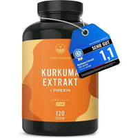Produktbild von TRUE NATURE® Kurkuma Extrakt Kapseln mit 332 mg Curcuminoiden, 120 Kapseln, vegan, laktosefrei und glutenfrei