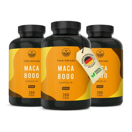 TRUE NATURE Maca Gold Gelber Maca Extrakt Hochdosiert Vegan Kapseln 600 Stück – Bild 1 von 3