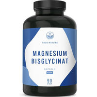 Produktbild von TRUE NATURE® Magnesium Bisglycinat Kapseln vegan laktosefrei glutenfrei für Sportler