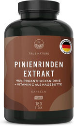 TRUE NATURE® Pinienrindenextrakt Kapseln mit Vitamin C, vegan, 180 Kapseln – Bild 1 von 2
