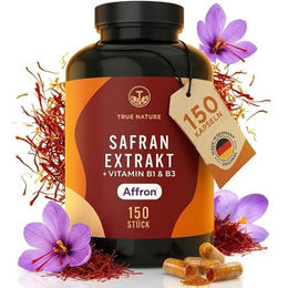 TRUE NATURE Safran Extrakt Kapseln vegan – 150 Kapseln – laktosefrei und glutenfrei – Bild 1 von 6