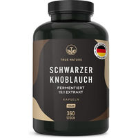 Produktbild von TRUE NATURE® Schwarzer Knoblauch Extrakt 15:1 fermentiert 1500 mg Kapseln vegan 180 Stück
