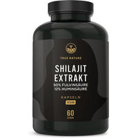 Produktbild von TRUE NATURE® Shilajit Kapseln mit 2000 mg, vegan, glutenfrei und ohne Zusatzstoffe