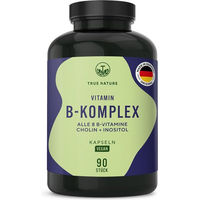Produktbild von TRUE NATURE® Vitamin B Komplex Forte mit Cholin und Inositol Kapseln vegan laktosefrei und glutenfrei