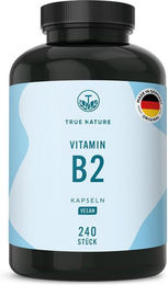 TRUE NATURE® Vitamin B2 Kapseln - 250 mg Riboflavin, vegan, laktosefrei und glutenfrei, 240 Kapseln – Bild 1 von 3