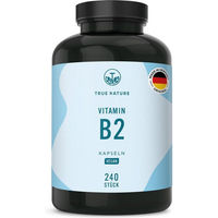 Produktbild von TRUE NATURE® Vitamin B2 Kapseln - 250 mg Riboflavin, vegan, laktosefrei und glutenfrei, 240 Kapseln