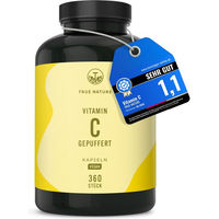 Produktbild von TRUE NATURE® Vitamin C gepuffert Calciumascorbat 1000 mg Kapseln vegan glutenfrei laktosefrei 360 Stück