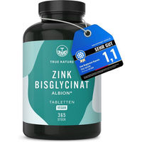 Produktbild von TRUE NATURE® Zink Bisglycinat Tabletten vegan laktosefrei und glutenfrei für Sportler und Senioren 365 Stück