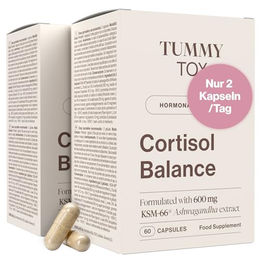 TummyTox Cortisol Balance Vegan Ashwagandha 600 mg Rhodiola Rosea Magnesium 120 Kapseln – Bild 1 von 1