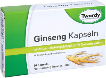 Twardy Ginseng Kapseln 60 Stück glutenfrei und laktosefrei – Bild 1 von 1