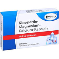 Produktbild von Twardy Kieselerde Magnesium Calcium Mineralstoff-Komplex Kapseln glutenfrei und laktosefrei für Erwachsene und Kinder 60 Stück