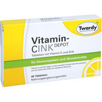 Produktbild von Twardy Vitamin C Zink Depot Tabletten glutenfrei und laktosefrei 40 Stück