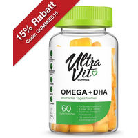 Produktbild von UltraVit Omega 3 + DHA Gummis für Erwachsene und Kinder glutenfrei laktosefrei ohne Zusatzstoffe 60 Stück