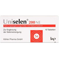Produktbild von Uniselen 200 NE von Köhler Pharma Natriumselenit Tabletten glutenfrei und ohne Zusatzstoffe für Erwachsene, Schwangere und Stillende