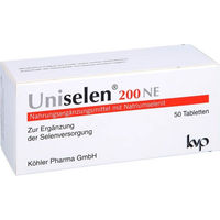 Produktbild von Uniselen Natriumselenit 200 NE Tabletten von Köhler Pharma GmbH 50 Stück für Erwachsene, Schwangere und Stillende