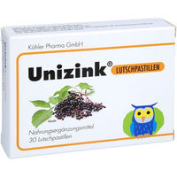 Produktbild von Unizink Lutschtabletten von Köhler Pharma mit Citrat 30 Stück