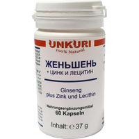 Produktbild von Unkuri Ginseng mit Zink und Lecithin Citrat Kapseln 60 Stück