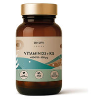 Produktbild von UNUVI Vitamin D3 K2 Kapseln mit 4000 IE und 100 mcg glutenfrei und laktosefrei 120 Stück