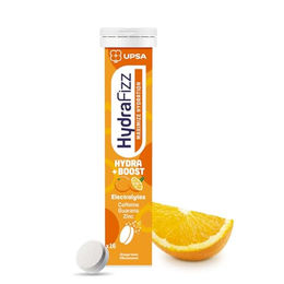 UPSA HydraFizz Boost Elektrolyte und Koffein Orange Brausetabletten ohne Zusatzstoffe 16 Stück – Bild 1 von 2