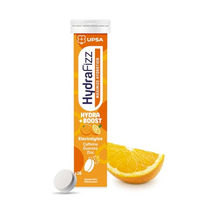 Produktbild von UPSA HydraFizz Boost Elektrolyte und Koffein Orange Brausetabletten ohne Zusatzstoffe 16 Stück