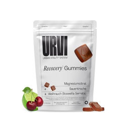 URVI Recovery Gummies mit Magnesiumcitrat, Sauerkirsch-Extrakt, Boswellia Weihrauch und Vitamin B2 – Zuckerfrei, Vegan, Glutenfrei – 60 Stück für Sportler – Bild 1 von 4
