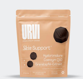 URVI® Skin Gummies Beauty-Kollagen-Kombi mit Hyaluronsäure, Coenzym Q10, Granatapfel und Multivitaminen vegan und glutenfrei – Bild 1 von 2