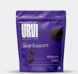 URVI Sleep Gummies mit Melatonin, GABA, Zitronenmelisse, Passionsblume, Lavendel und Baldrian vegan zuckerfrei glutenfrei – Bild 1 von 1