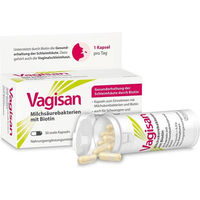 Produktbild von Vagisan Milchsäurebakterien mit Biotin Kapseln vegan glutenfrei laktosefrei 30 Stück