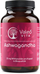 Valeo Vita Ashwagandha Kapseln mit 5 % Withanoliden vegan und ohne Zusatzstoffe – Bild 1 von 3