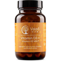 Produktbild von Valeo Vita Vitamin D3 + K2 hochdosierte Kapseln mit 5000 IE vegetarisch glutenfrei laktosefrei 60 Kapseln