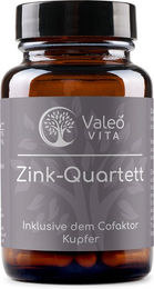 Valeo Vita Zink-Quartett mit Kupfer Kapseln vegan 30 mg – Bild 1 von 3