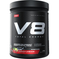 Produktbild von VAST Sports V8 Total Energy Pre-Workout Booster Pulver Cherry Limeade vegan zuckerfrei glutenfrei 20 Portionen