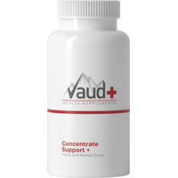 Produktbild von Vaud Concentrate Support Kräuter-Komplex Kapseln mit L-Theanin, Bacopa, Rhodiola, Ginseng und Guarana ohne Zusatzstoffe 60 Stück