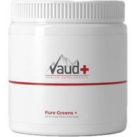 Produktbild von Vaud Pure Greens Superfood-Mischung Pulver mit Spirulina, Weizengras, Chlorella und Ginseng, vegan