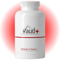 Produktbild von Vaud Vitamin C Forte Tabletten hochdosiert mit Calciumascorbat vegan und vegetarisch für Erwachsene
