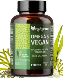 VEGÁGENO Omega 3 Algenöl Kapseln Vegan 900 mg 120 Stück glutenfrei und laktosefrei – Bild 1 von 6