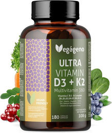 VEGÁGENO Vitamin D3 und K2 Kapseln mit Flechten vegan 180 Kapseln – Bild 1 von 4
