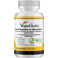 Produktbild von Vegan Vitality Multivitamin Tabletten vegan zuckerfrei 180 Stück