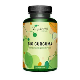 Vegavero Bio Kurkuma Kapseln mit Curcuma Extrakt und Pulver, vegan, 120 Stück – Bild 1 von 4