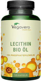 Vegavero Bio Lecithin Öl Kapseln vegan und laborgeprüft 120 Stück – Bild 1 von 4