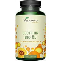 Produktbild von Vegavero Bio Lecithin Öl Kapseln vegan und laborgeprüft 120 Stück