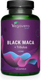 Vegavero Black Maca + Tribulus Kräuter-Komplex mit Schwarzem Maca und Tribulus terrestris sowie Zink, 120 Kapseln, vegan, ohne Zusatzstoffe – Bild 1 von 3