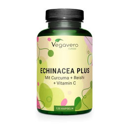 Vegavero Echinacea Plus Kapseln mit Reishi und Kurkuma Extrakt, Vitamin C und Zink, vegan, 120 Stück – Bild 1 von 4
