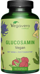 Vegavero Glucosamin Chondroitin Complex mit MSM, Phytodroitin, Teufelskralle, Vitamin C und Zink, 180 Kapseln, vegan, ohne Zusatzstoffe – Bild 1 von 3