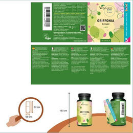 Vegavero Griffonia Extrakt mit 200 mg 5-HTP, 90 Kapseln, vegan und ohne Zusatzstoffe – Bild 1 von 3