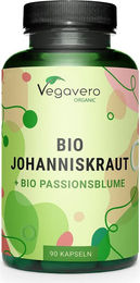 Vegavero Johanniskraut und Passionsblume BIO Kapseln vegan 90 Stück – Bild 1 von 2