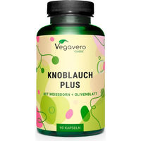 Produktbild von Vegavero Knoblauch Plus mit Kräuter-Komplex, 90 Kapseln, vegan und ohne Zusatzstoffe