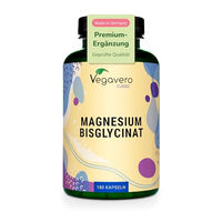 Produktbild von Vegavero Magnesium Bisglycinat 400 mg Kapseln 180 Stück vegan und ohne Zusatzstoffe