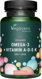 VEGAVERO Omega-3 + ADEK Öl Vegan Kapseln ohne Zusatzstoffe – Bild 1 von 1