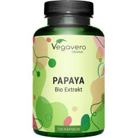 Produktbild von Vegavero Papaya Extrakt Bio mit Papain 120 Kapseln vegan ohne Zusatzstoffe
